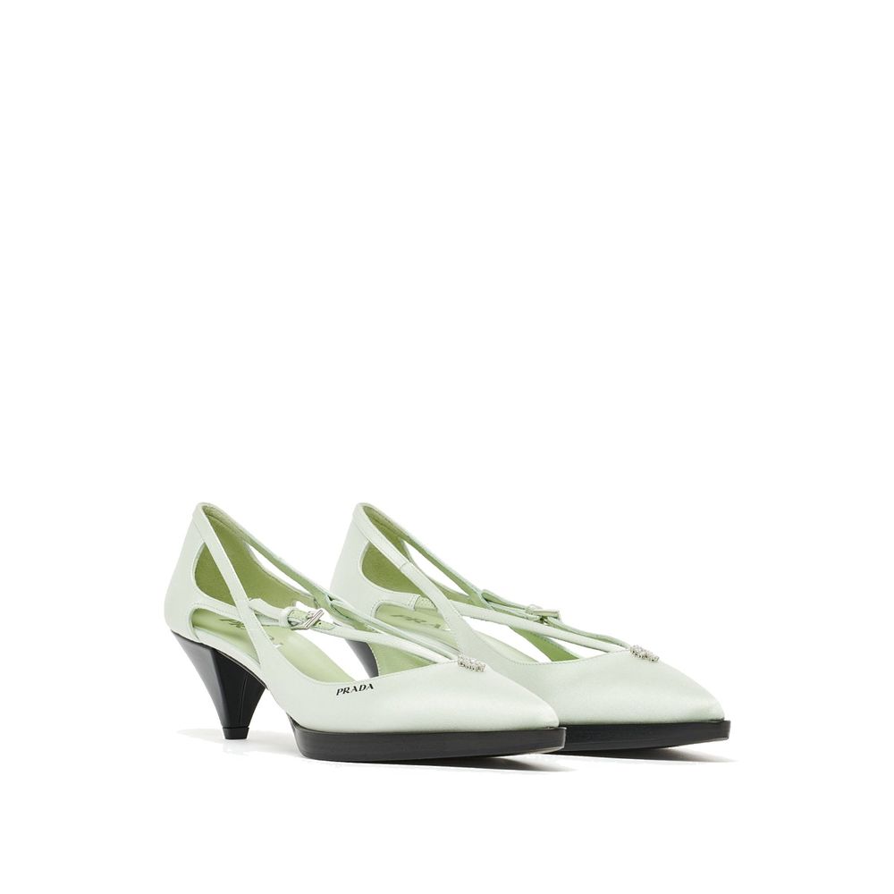 Prada Bicolor Silk Mid Heel Women's Pumps