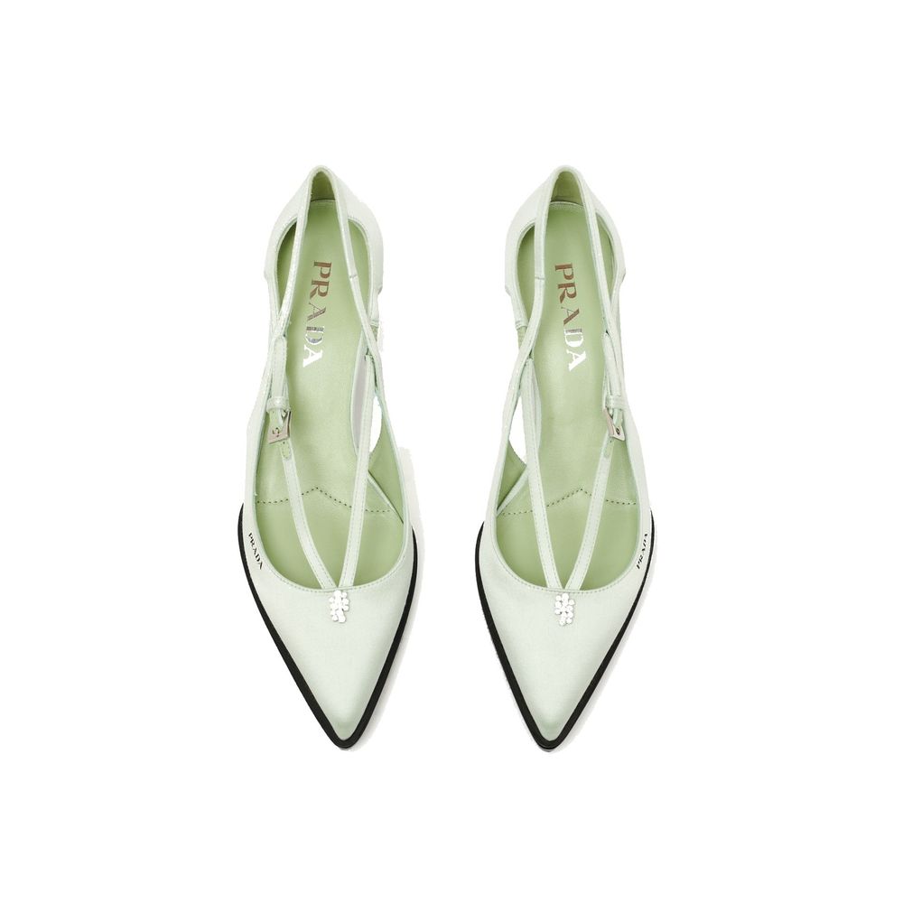 Prada Bicolor Silk Mid Heel Women's Pumps