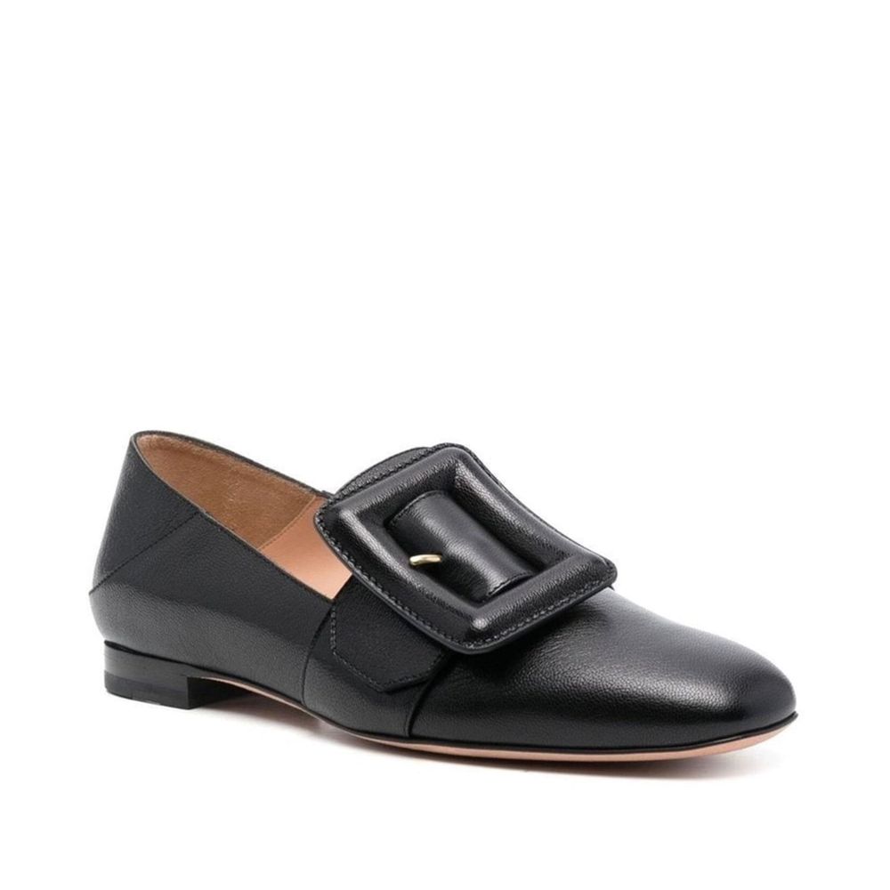 Bally Black Calfskin Slip-On Women's Loafers