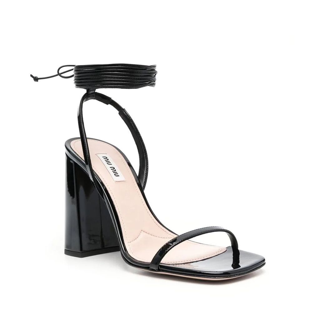 Miu Miu Black Calfskin Women's Sandals