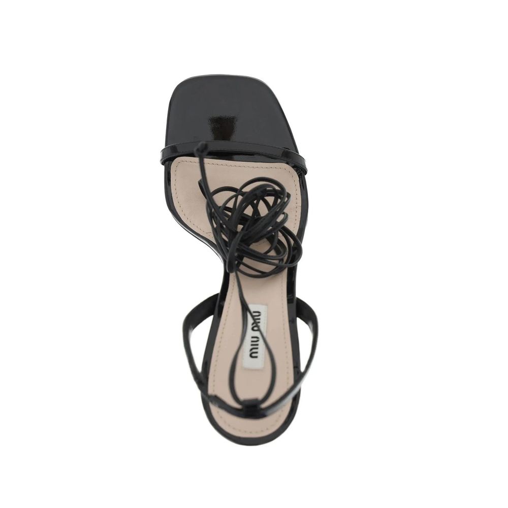 Miu Miu Black Calfskin Women's Sandals
