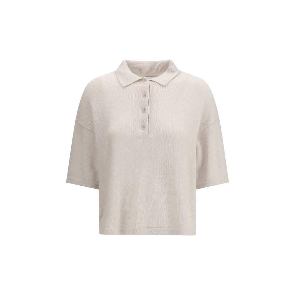 Allude Beige Cashmere Polo Women's Shirt