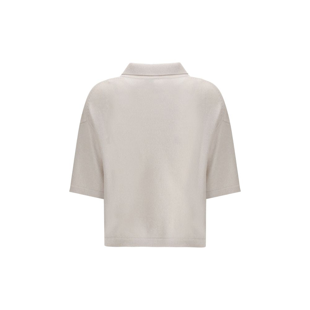Allude Beige Cashmere Polo Women's Shirt