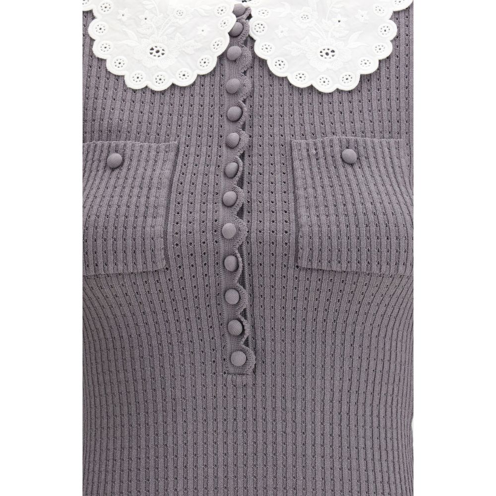 Self-Portrait Gray Viscose Women's Shirt