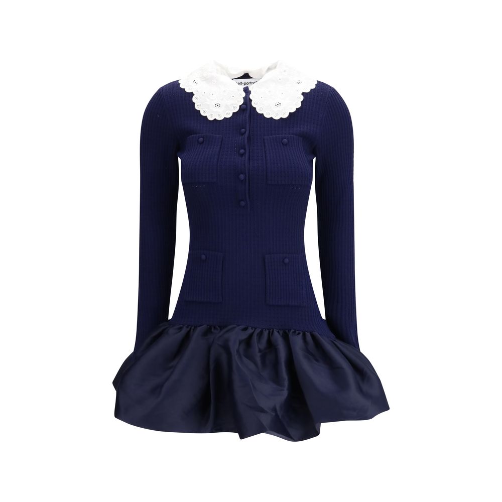 Self-Portrait Blue Viscose Cocktail Women's Dress