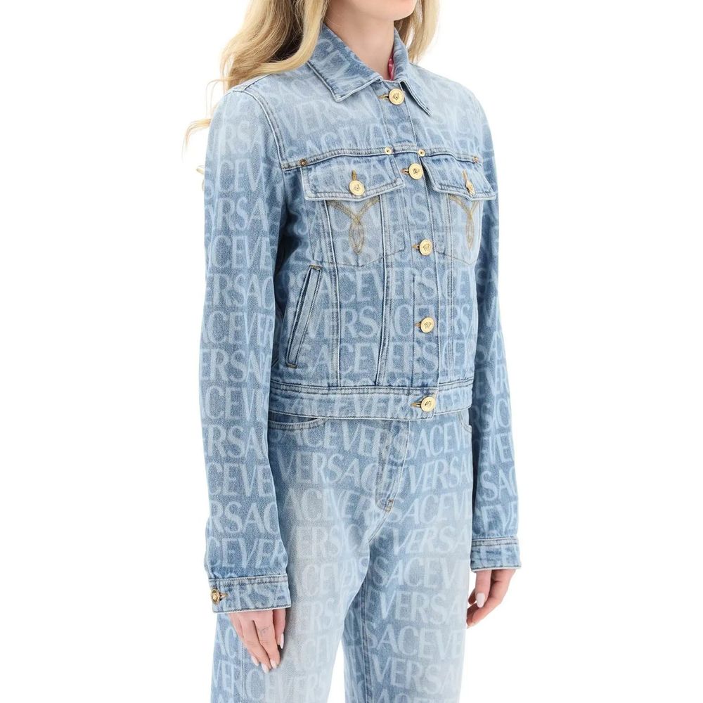 Versace Blue Cotton Denim Women's Jacket