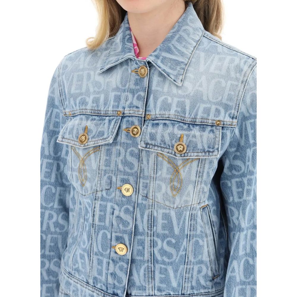Versace Blue Cotton Denim Women's Jacket
