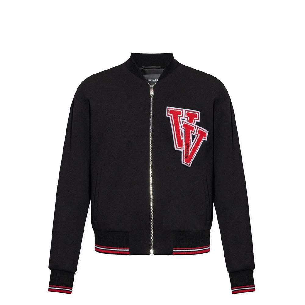 Versace Black Virgin Wool Men's Bomber