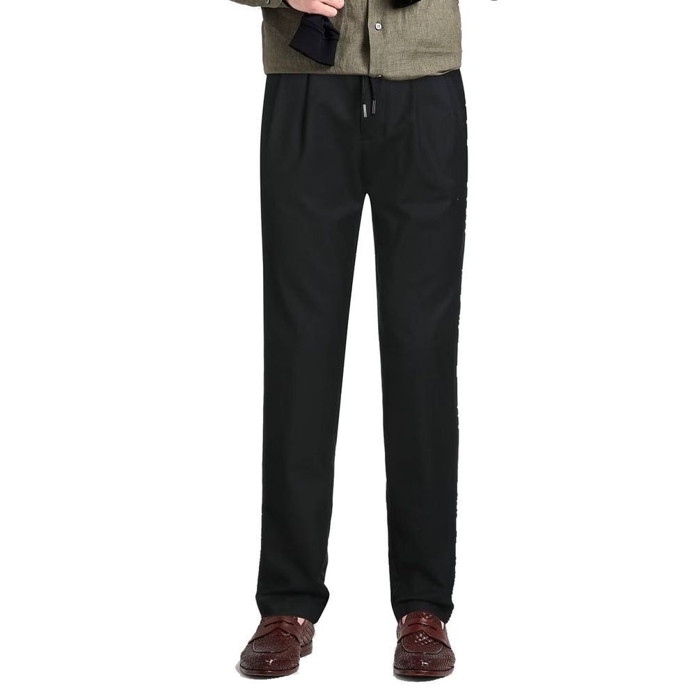 Herno Black Elastane Casual Men's Pants