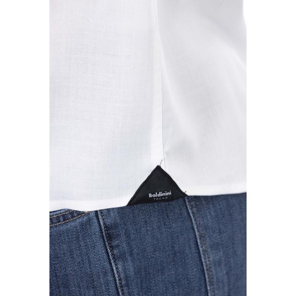 Baldinini Trend White Cotton Long Sleeve Men's T-Shirt