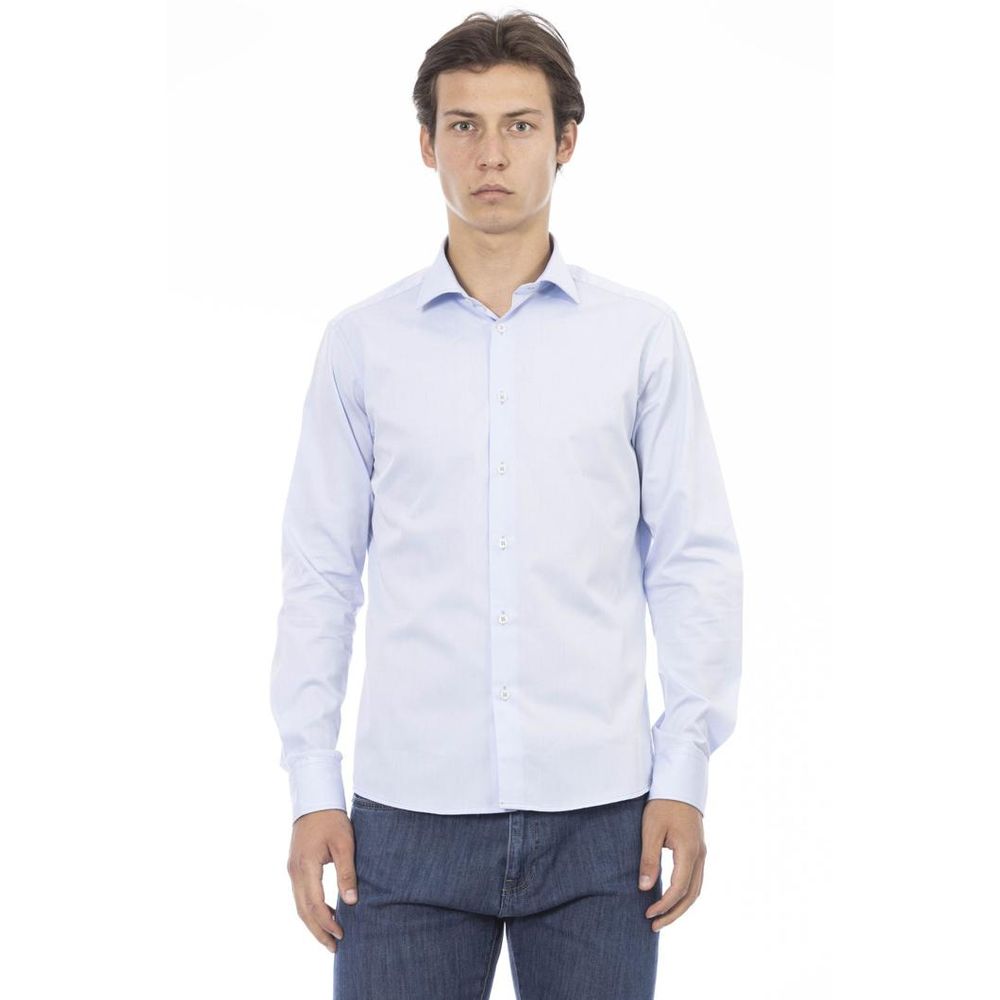 Baldinini Trend Blue Cotton Long Sleeve Men's T-Shirt