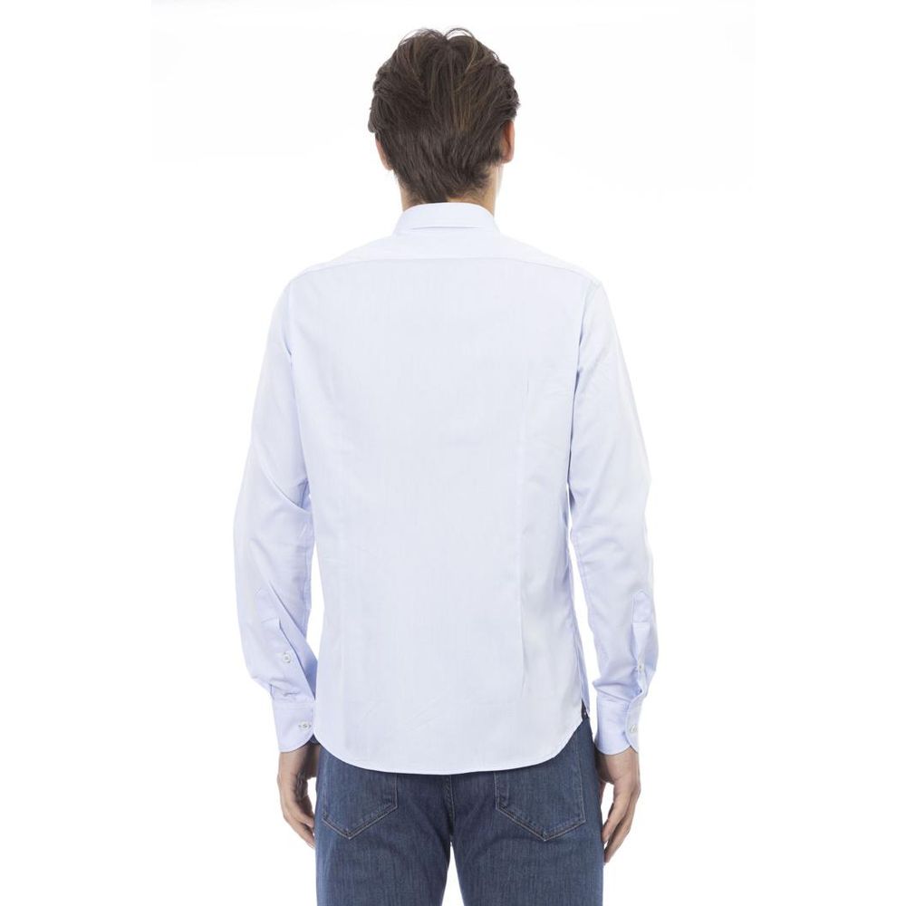 Baldinini Trend Blue Cotton Long Sleeve Men's T-Shirt