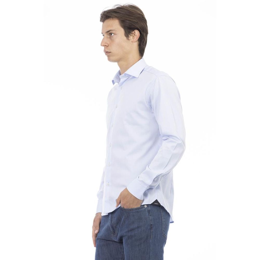 Baldinini Trend Blue Cotton Long Sleeve Men's T-Shirt
