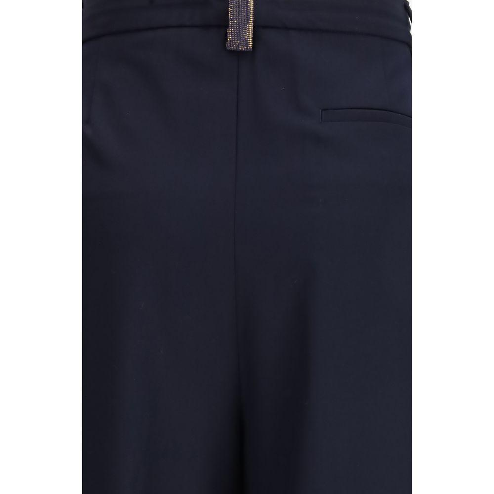 Fabiana Filippi Blue Polyester Casual Women's Pants
