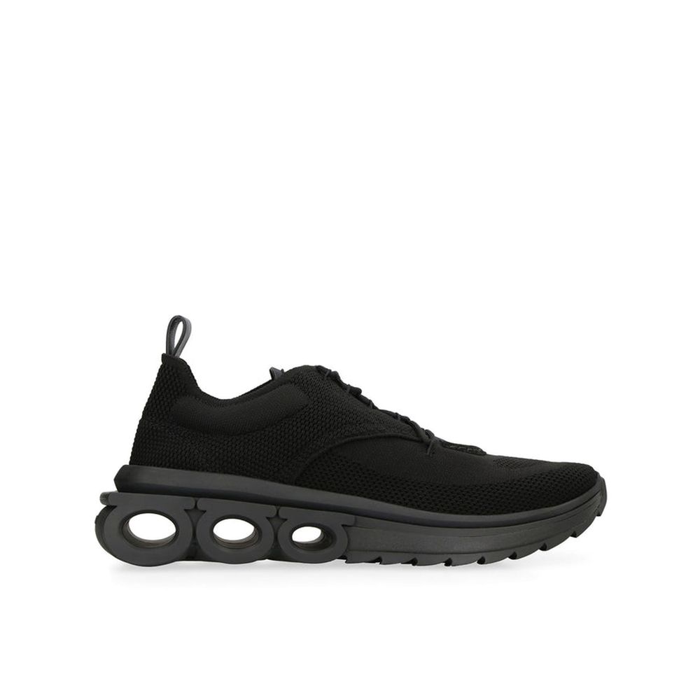 Salvatore Ferragamo Black Fabric Athletic Men's Sneakers