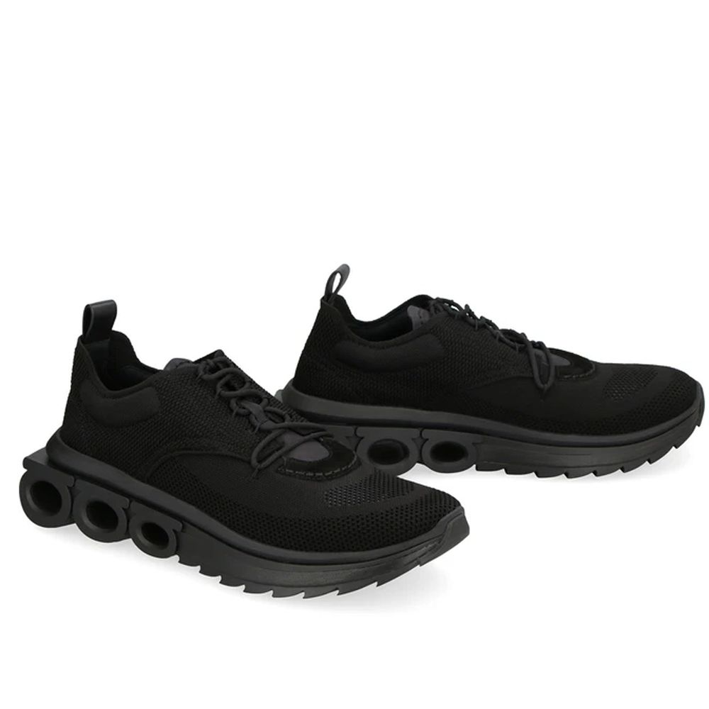 Salvatore Ferragamo Black Fabric Athletic Men's Sneakers