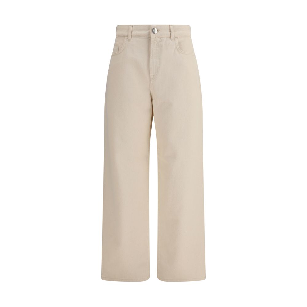 Rohe Beige Cotton Relaxed Fit Women's Jeans