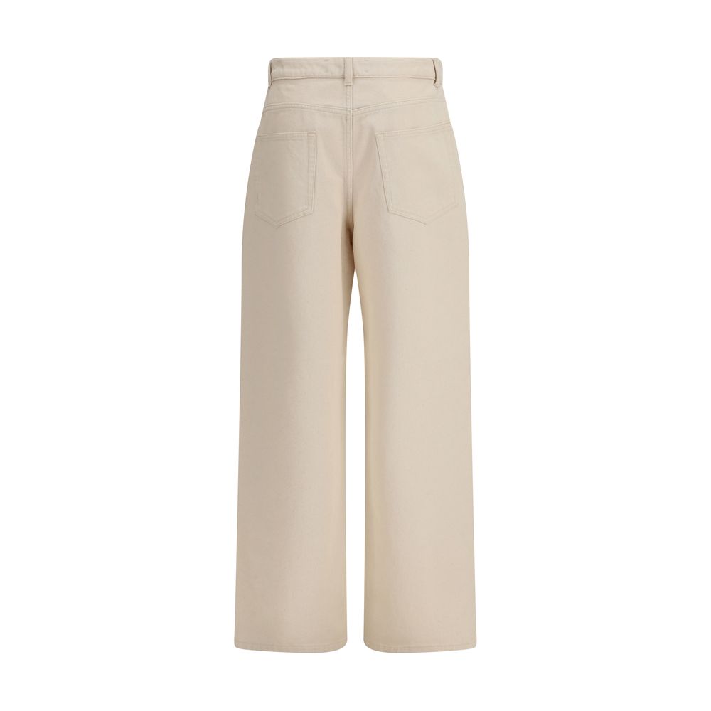 Rohe Beige Cotton Relaxed Fit Women's Jeans
