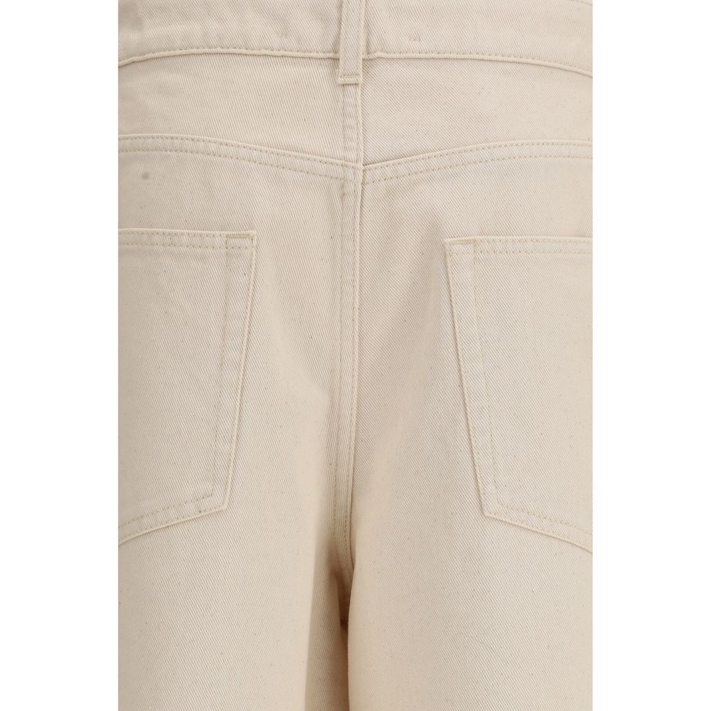 Rohe Beige Cotton Relaxed Fit Women's Jeans
