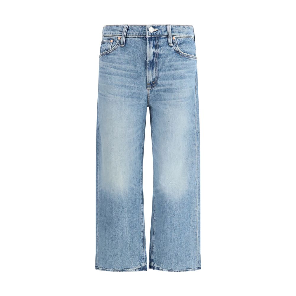 Mother Denim Blue Cotton Straight-Leg Women's Jeans