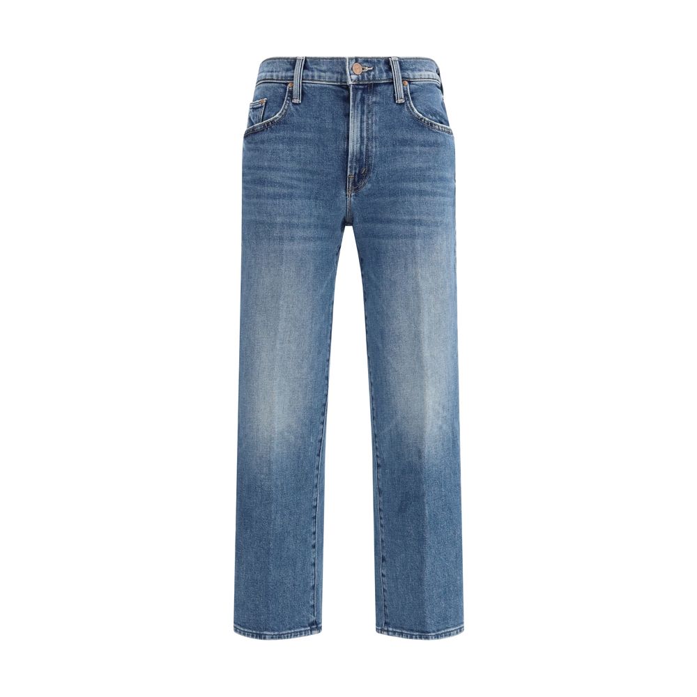 Mother Denim Blue Cotton Relaxed Fit Women's Jeans