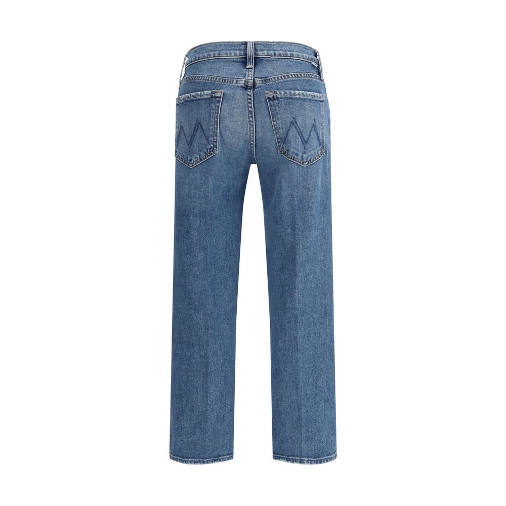Mother Denim Blue Cotton Relaxed Fit Women's Jeans