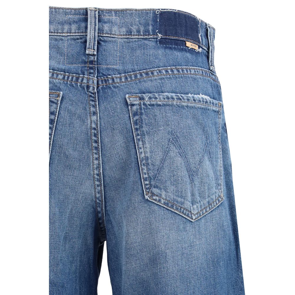 Mother Denim Blue Cotton Flared Women's Jeans