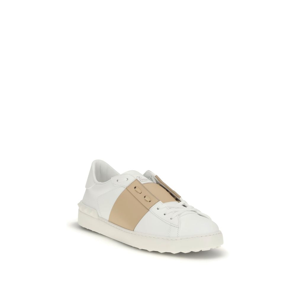 Valentino Garavani White Calf Leather Bos Taurus Low Top Men's Sneakers