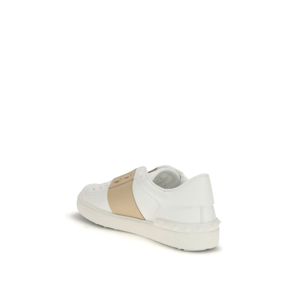 Valentino Garavani White Calf Leather Bos Taurus Low Top Men's Sneakers