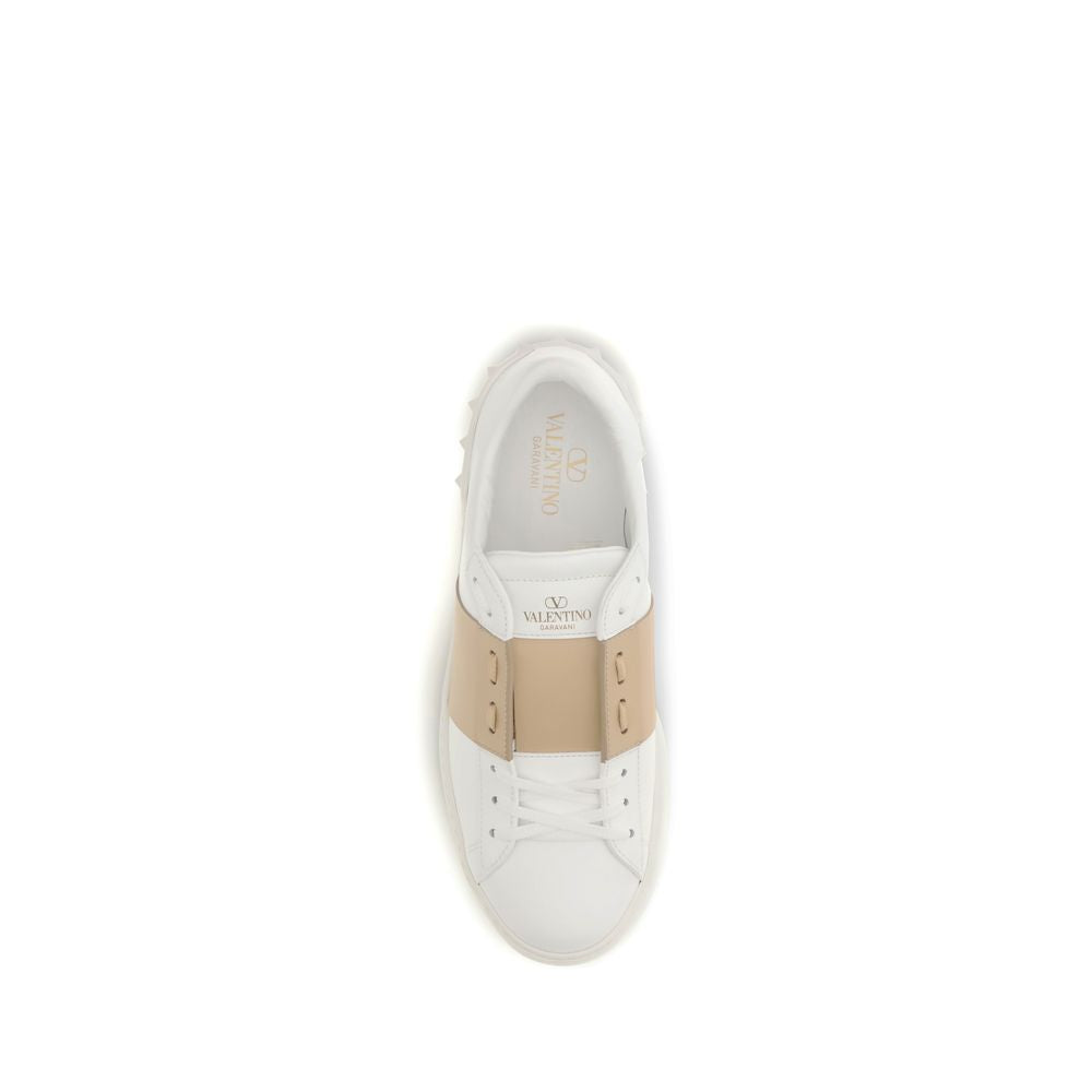 Valentino Garavani White Calf Leather Bos Taurus Low Top Men's Sneakers