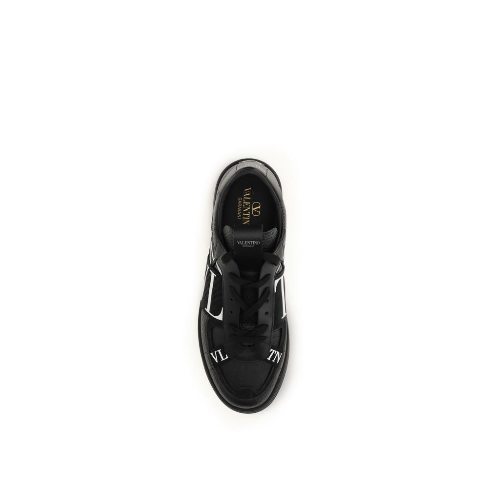 Valentino Garavani Black Calf Leather Bos Taurus Low Top Men's Sneakers
