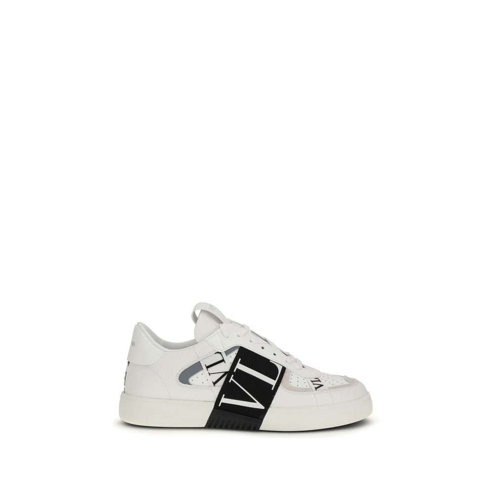 Valentino Garavani White Calf Leather Bos Taurus Low Top Men's Sneakers