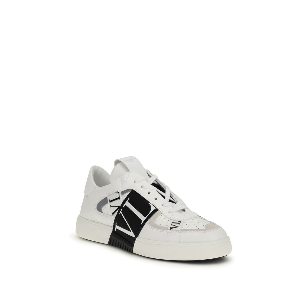 Valentino Garavani White Calf Leather Bos Taurus Low Top Men's Sneakers