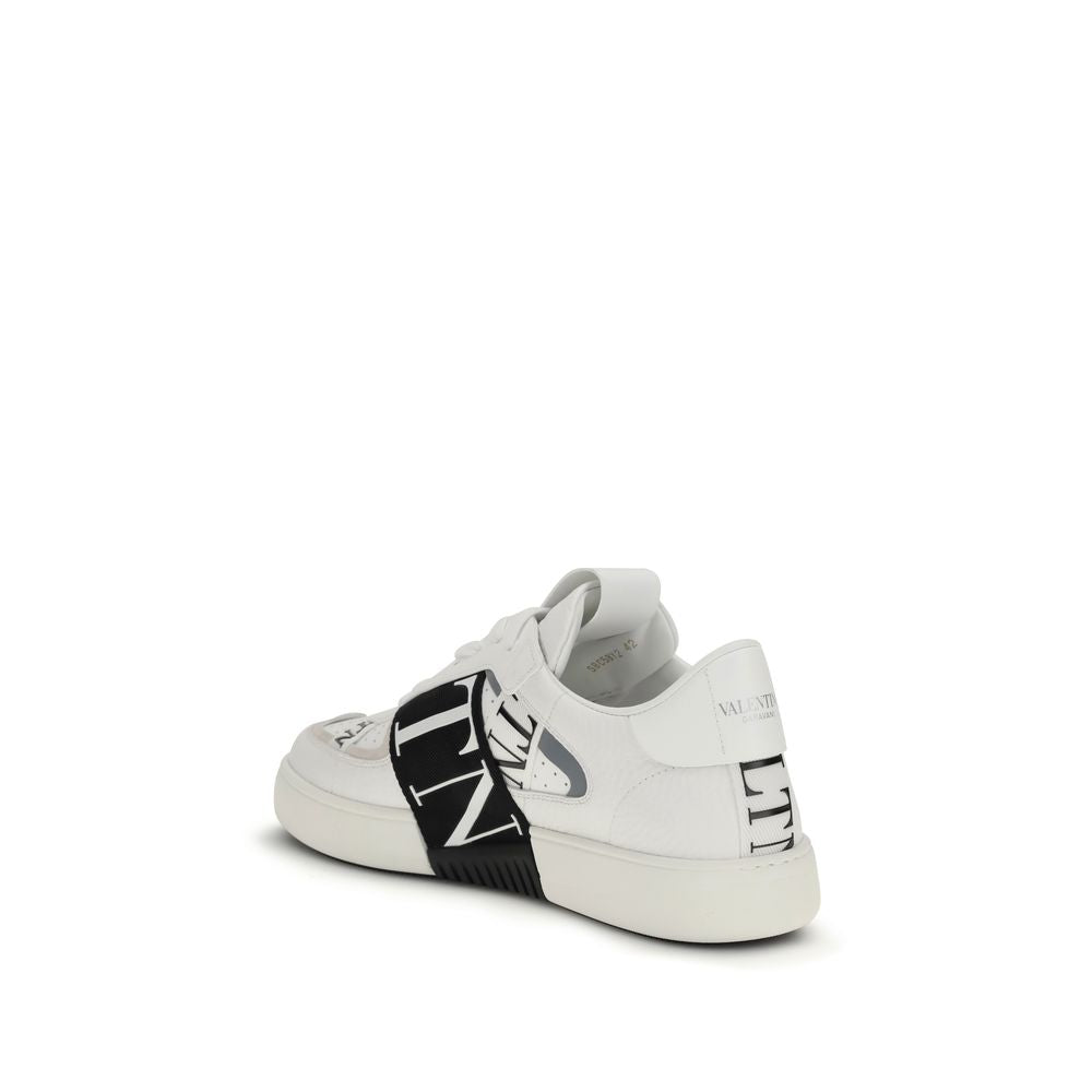 Valentino Garavani White Calf Leather Bos Taurus Low Top Men's Sneakers