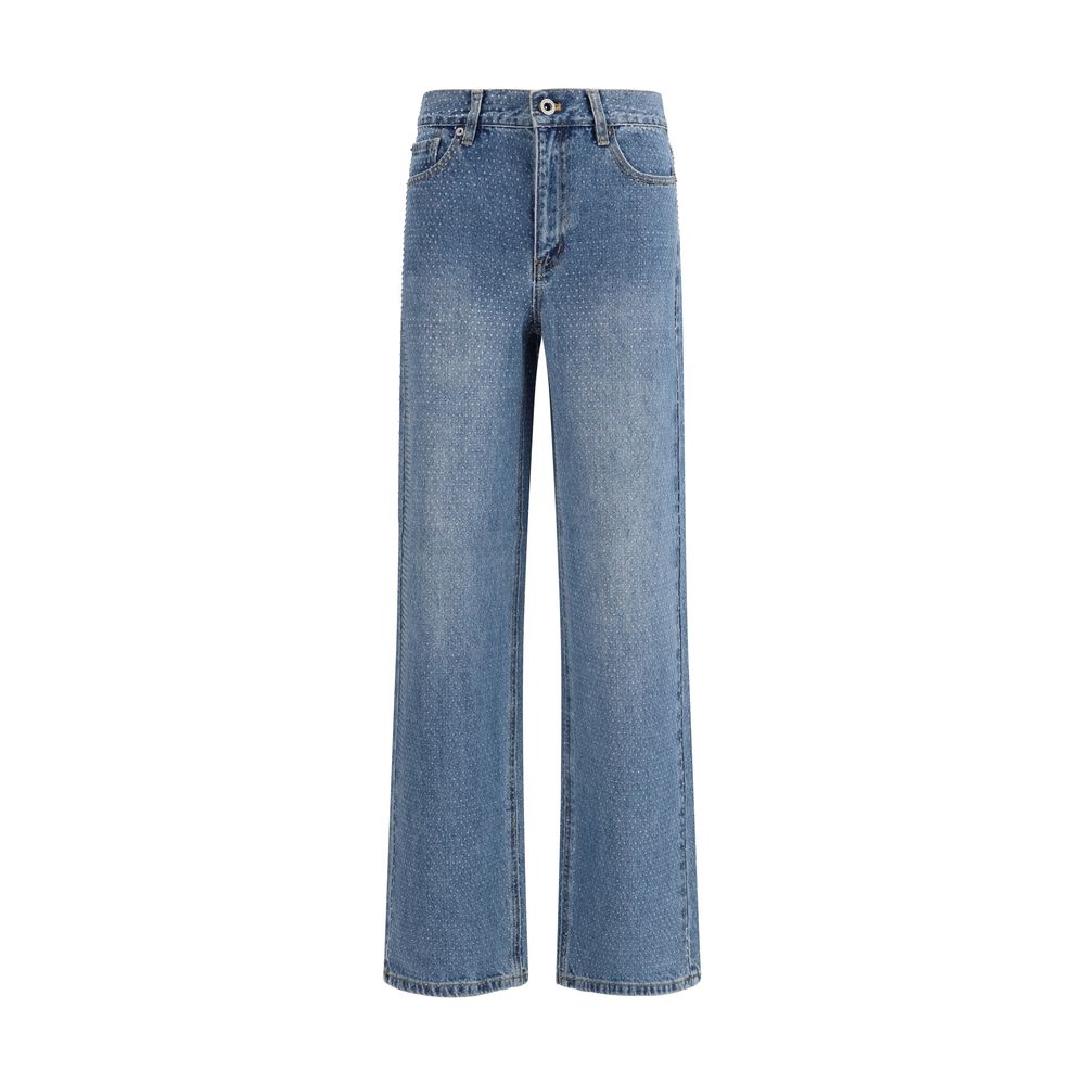 Self-Portrait Blue Cotton Straight-Leg Women's Jeans