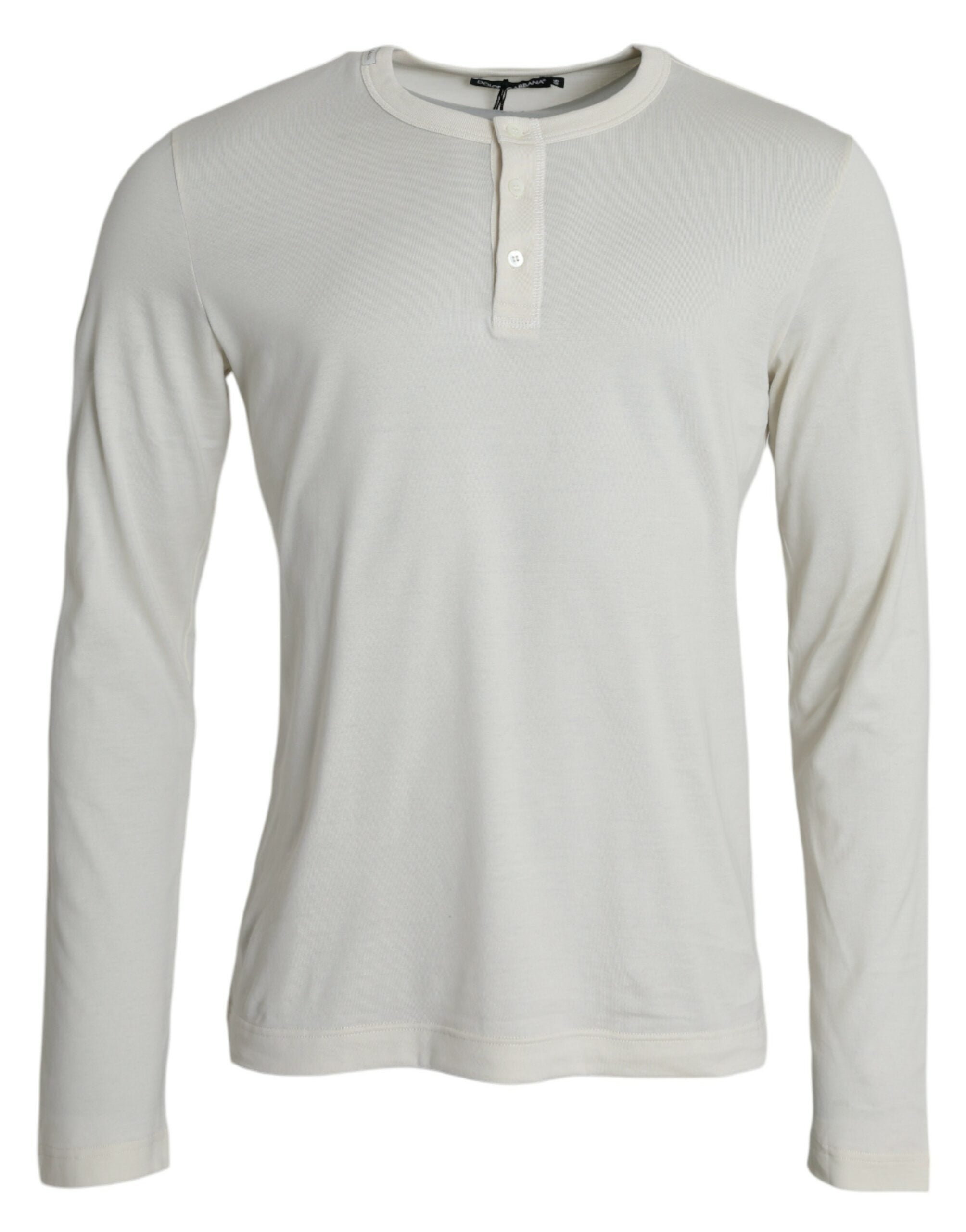 Dolce & Gabbana White Cotton Long Sleeve Men's T-Shirt