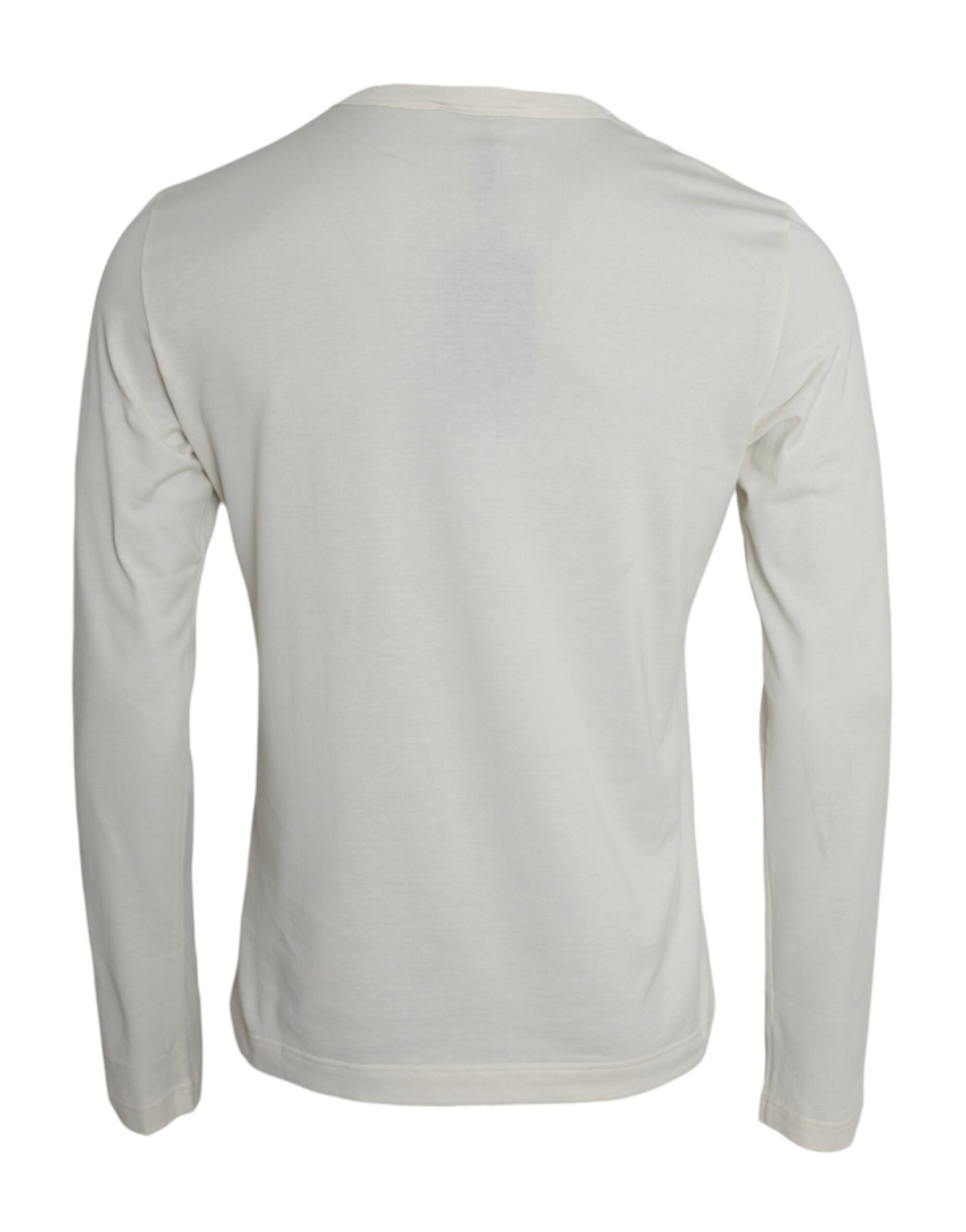 Dolce & Gabbana White Cotton Long Sleeve Men's T-Shirt