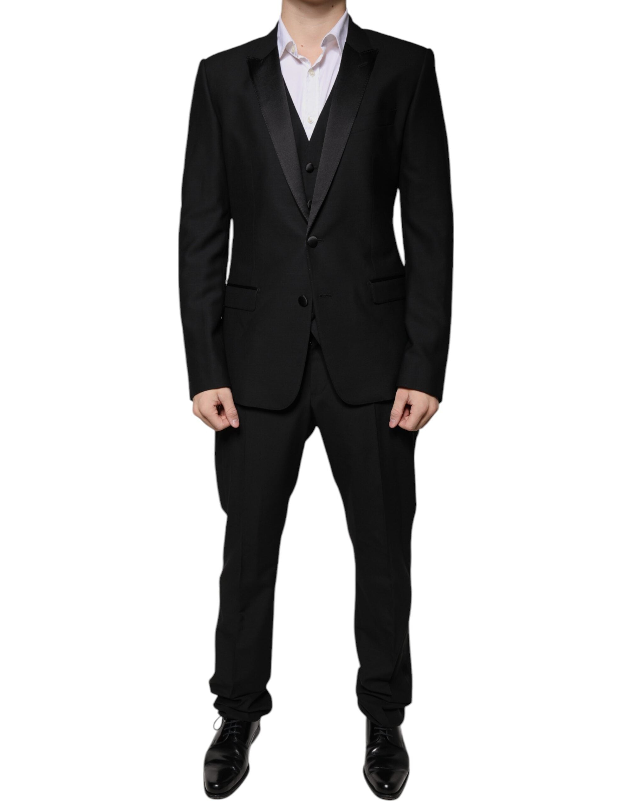 Dolce & Gabbana Black Virgin Wool Men's Tuxedo