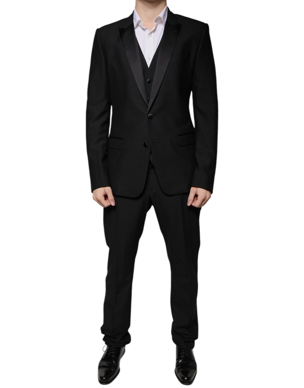 Dolce & Gabbana Black Virgin Wool Men's Tuxedo