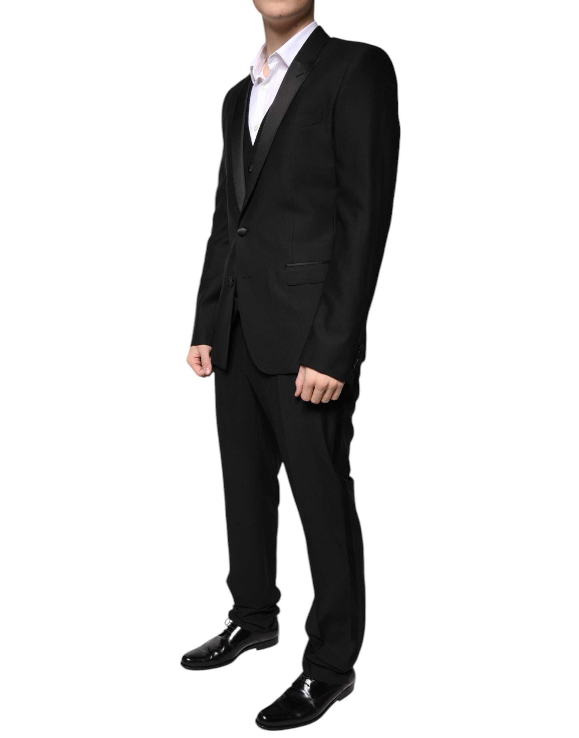 Dolce & Gabbana Black Virgin Wool Men's Tuxedo