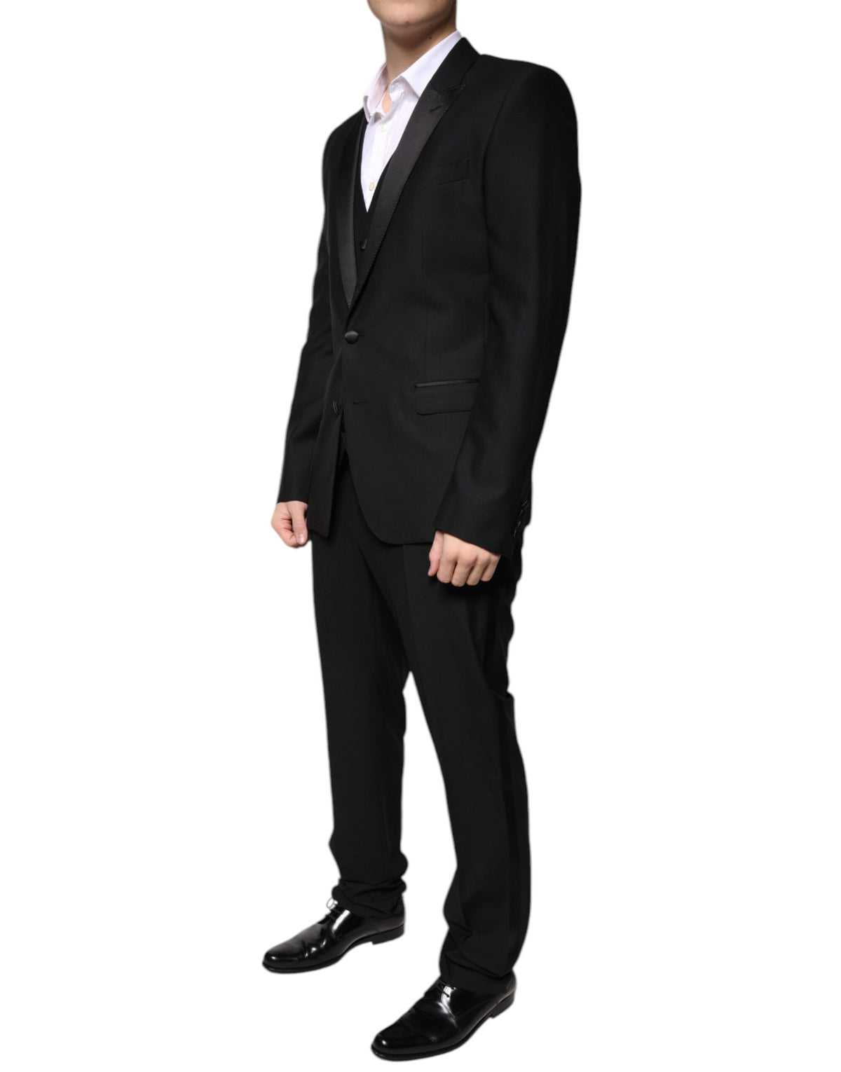 Dolce & Gabbana Black Virgin Wool Men's Tuxedo