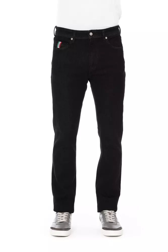 Baldinini Trend Black Cotton Straight-Leg Men's Jeans