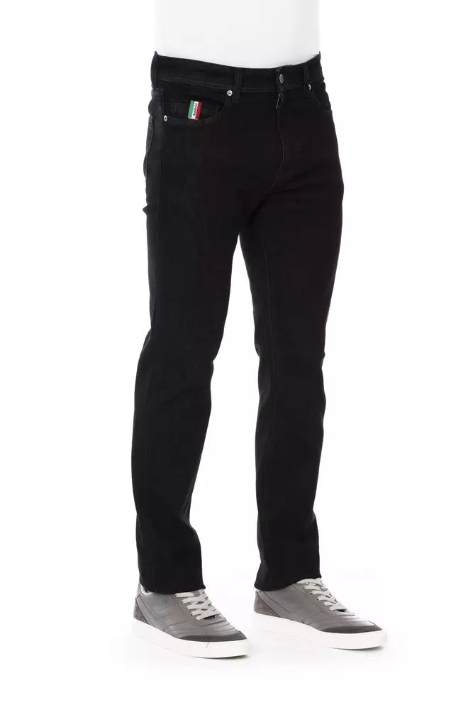 Baldinini Trend Black Cotton Straight-Leg Men's Jeans