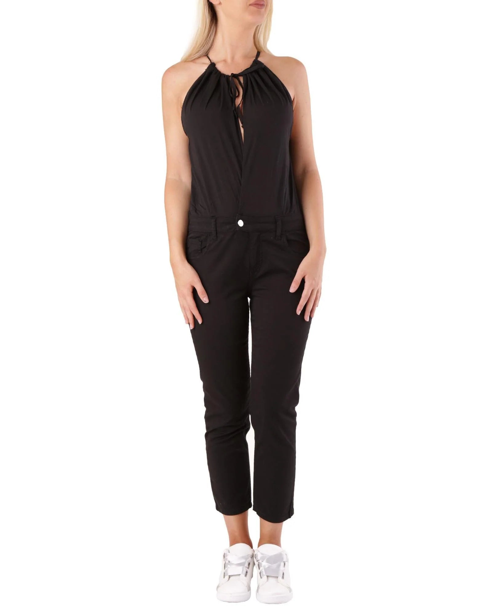 Met Black Cotton Women's Jumpsuit