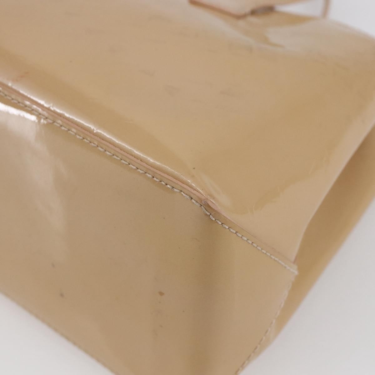 Louis Vuitton Wilshire Monogram Vernis Beige Patent_Leather Handbag (Pre-Owned)