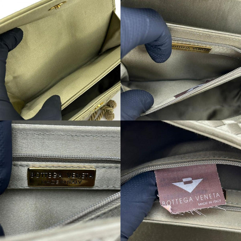 Bottega Veneta Intrecciato Khaki Synthetic Shoulder Bag (Pre-Owned)
