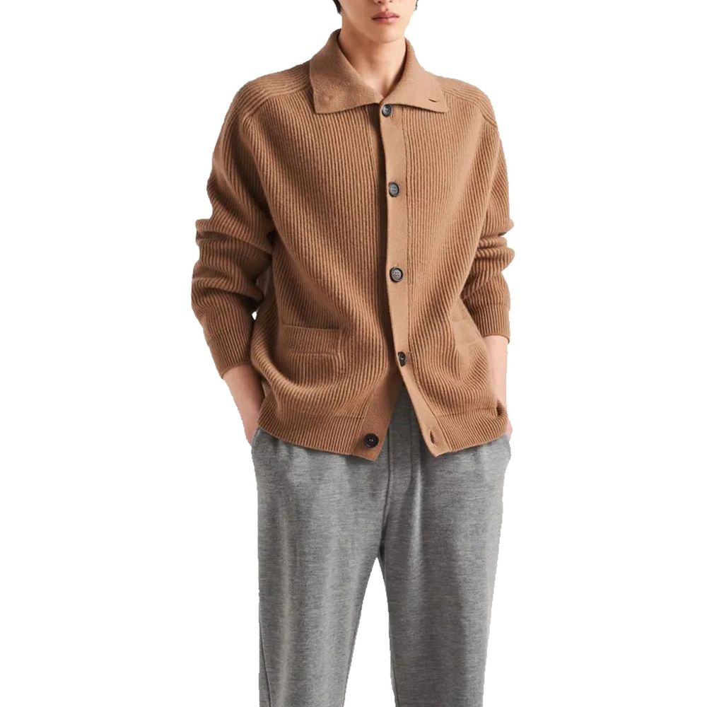 Prada Brown Cashmere Men's Cardigan