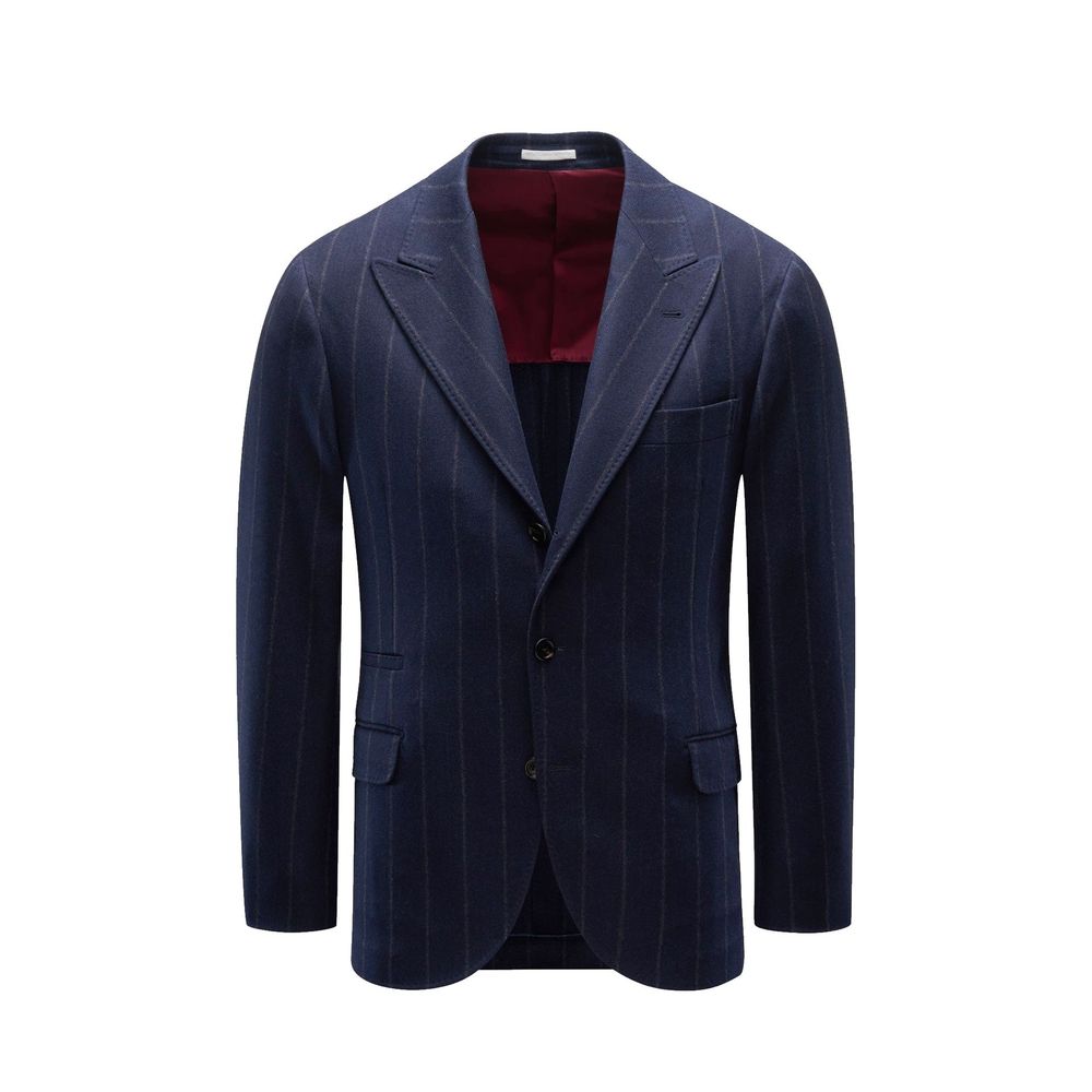 Brunello Cucinelli Blue Virgin Wool Men's Blazer