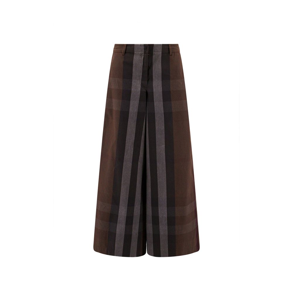 Burberry Brown Cotton Casual Women's Pants