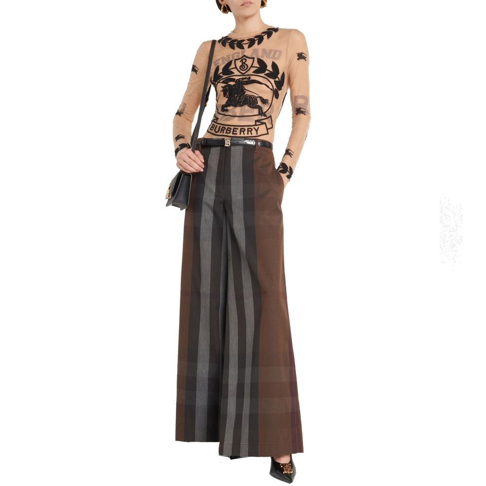 Burberry Brown Cotton Casual Women's Pants
